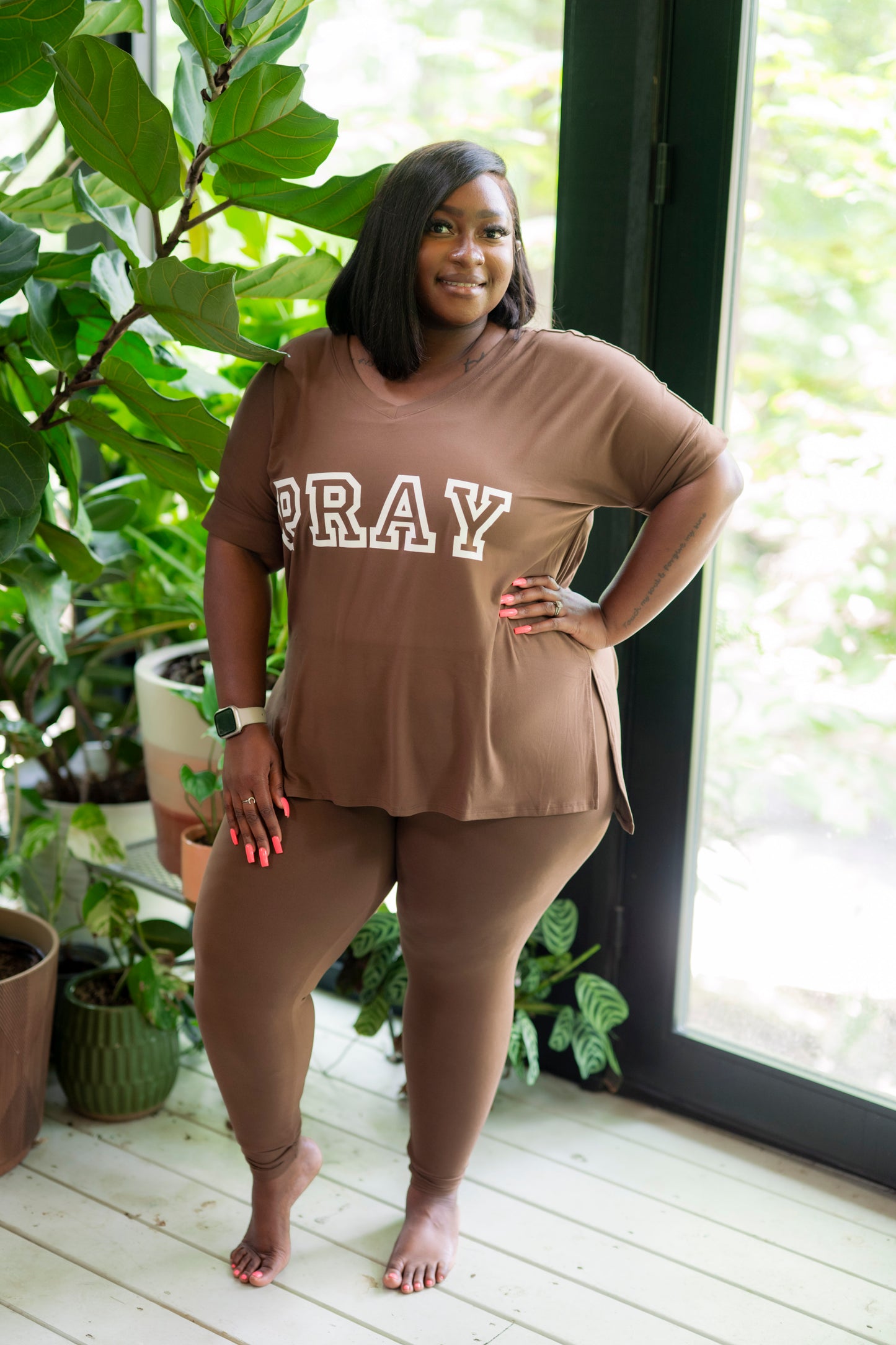 PRAY BROWN LEGGING SET